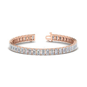 17 Ct Emerald Cut Tennis Bracelet Basket Set